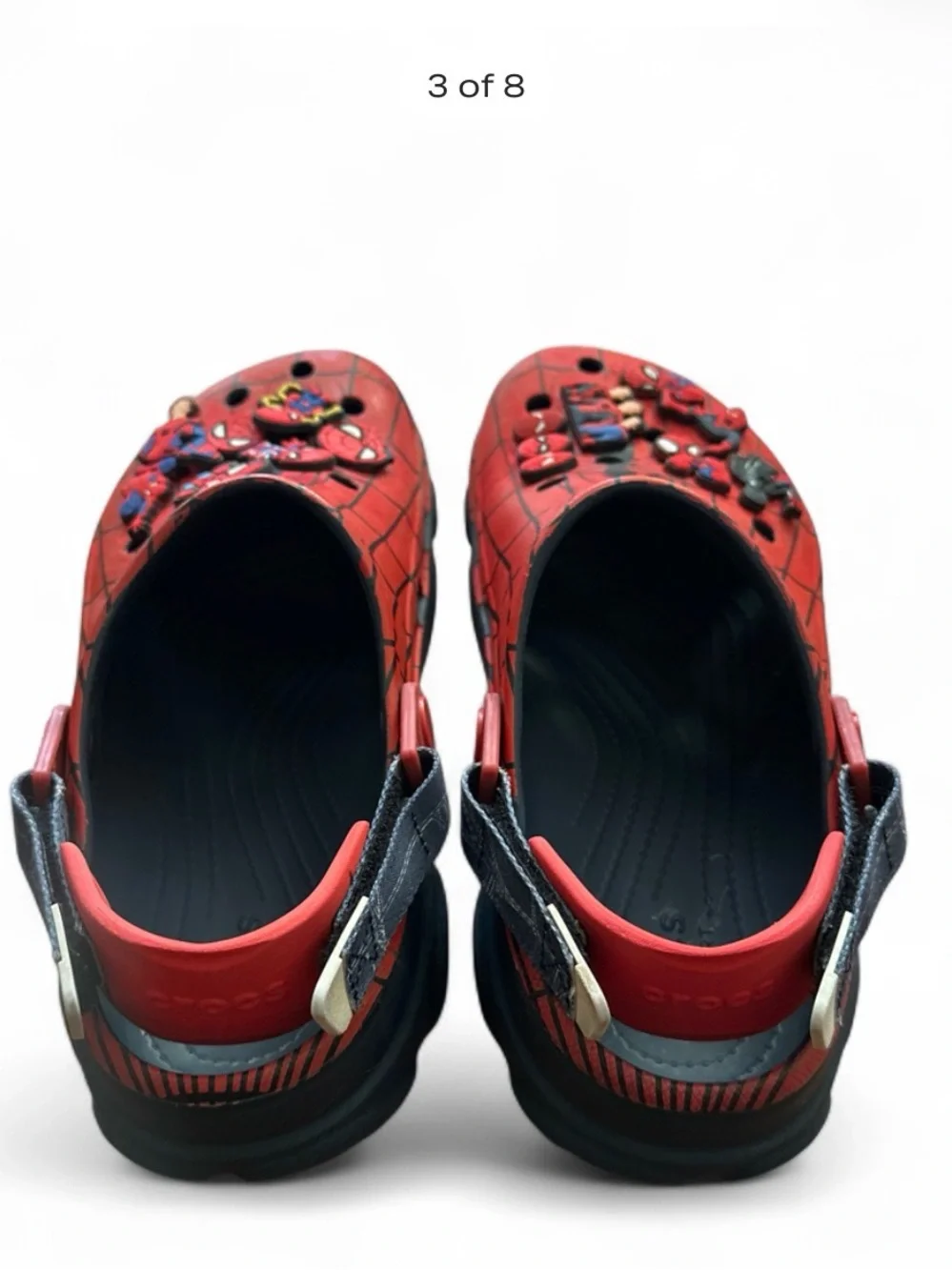 CROCS Men’s spider-man slip on sandals w/straps. Sz US 9 Men’s US 11 Women’s